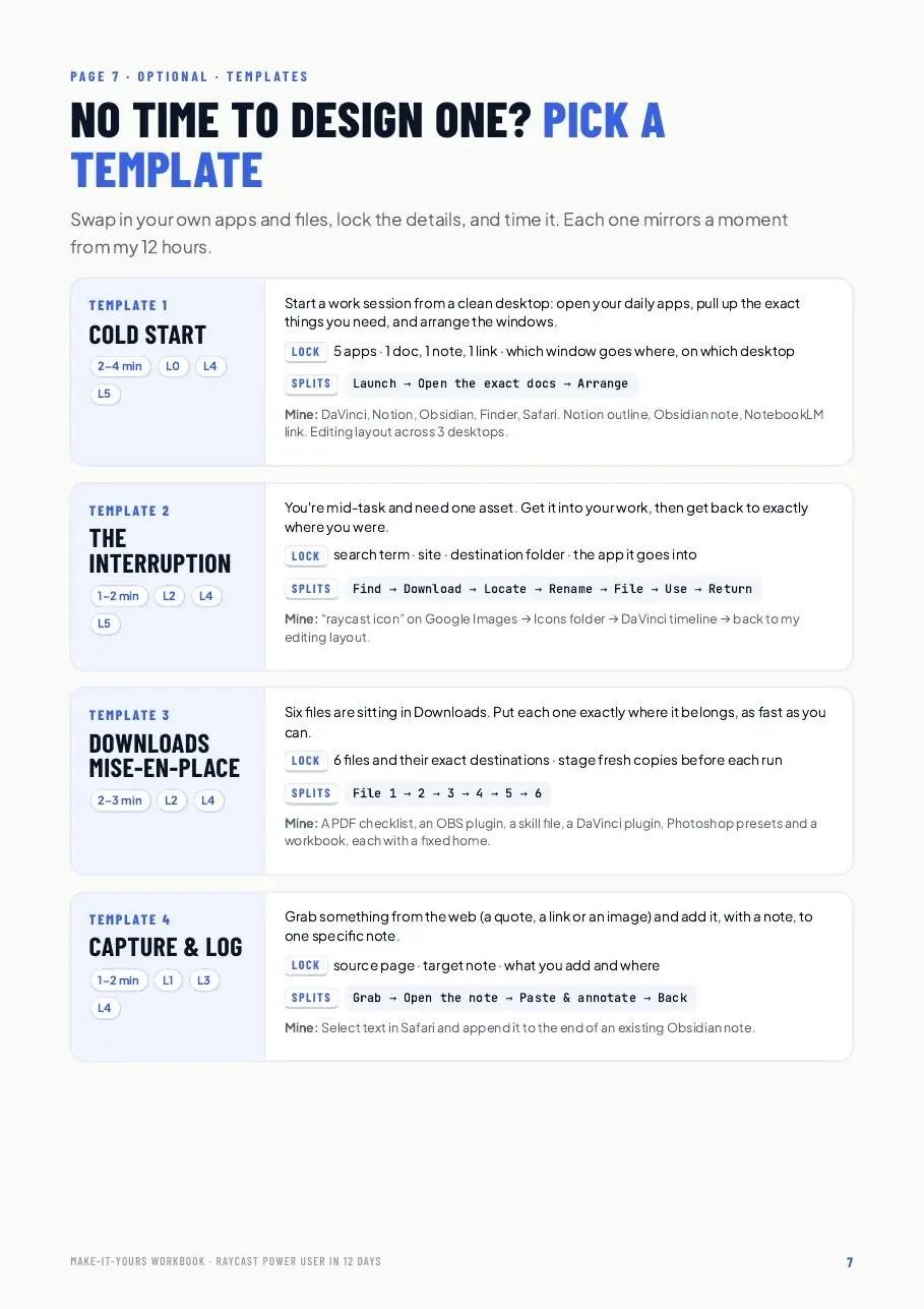 Workbook: progress test templates