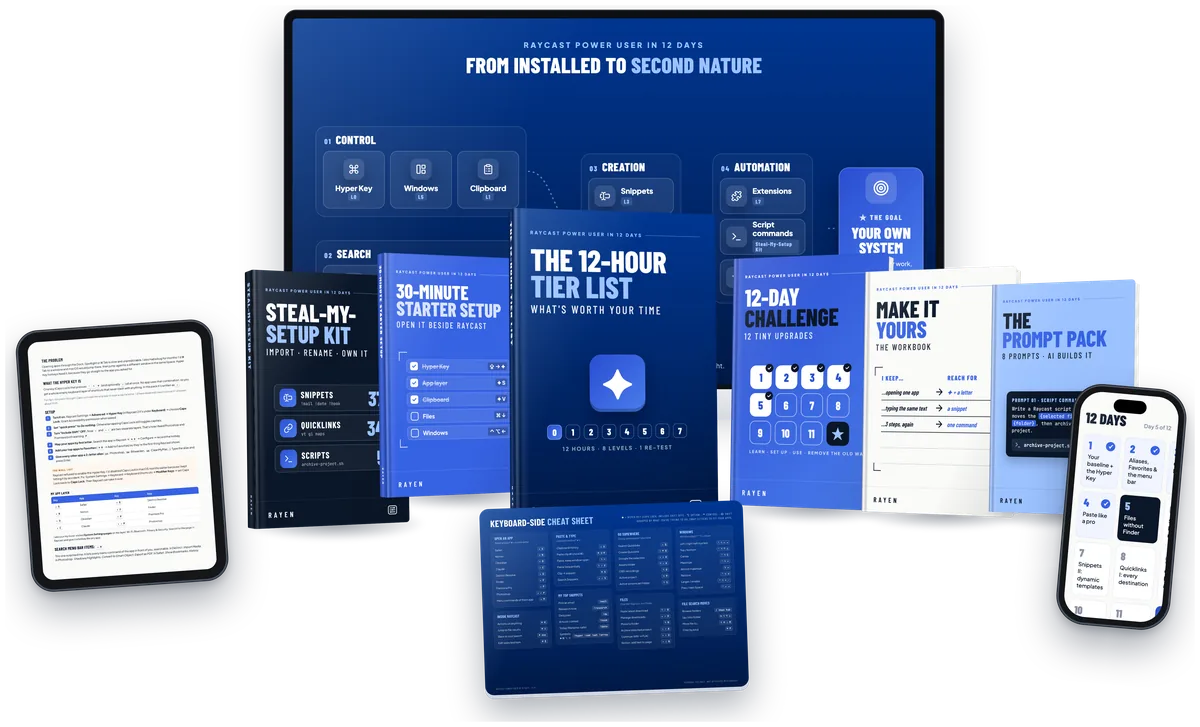 Everything in Raycast Power User in 12 Days